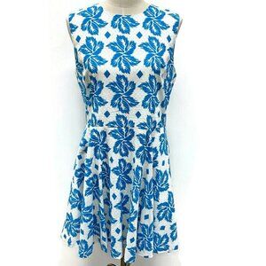 Diane Von Furstenberg White w/Blue Floral Dress